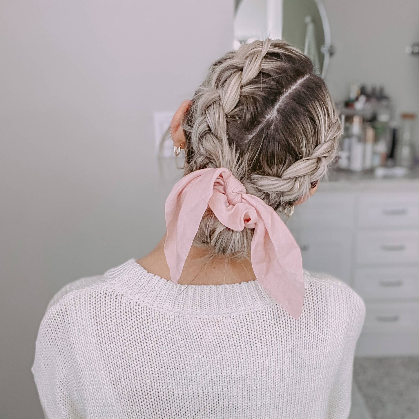 Satin Hair Scrunchie: Pink