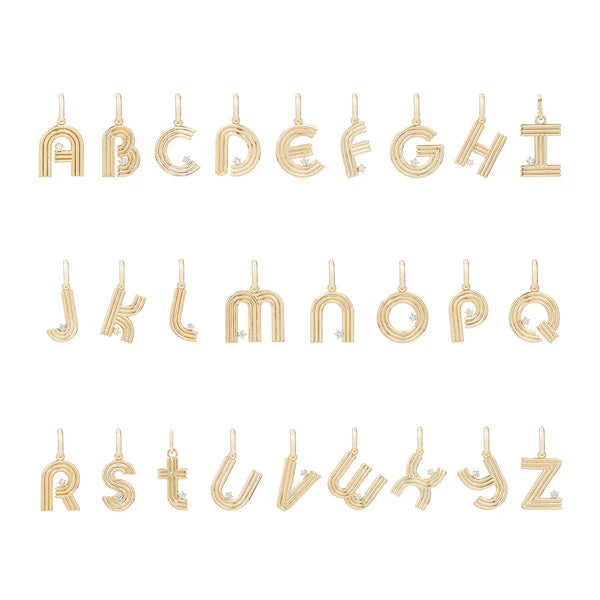 Groovy Diamond Initial "E"