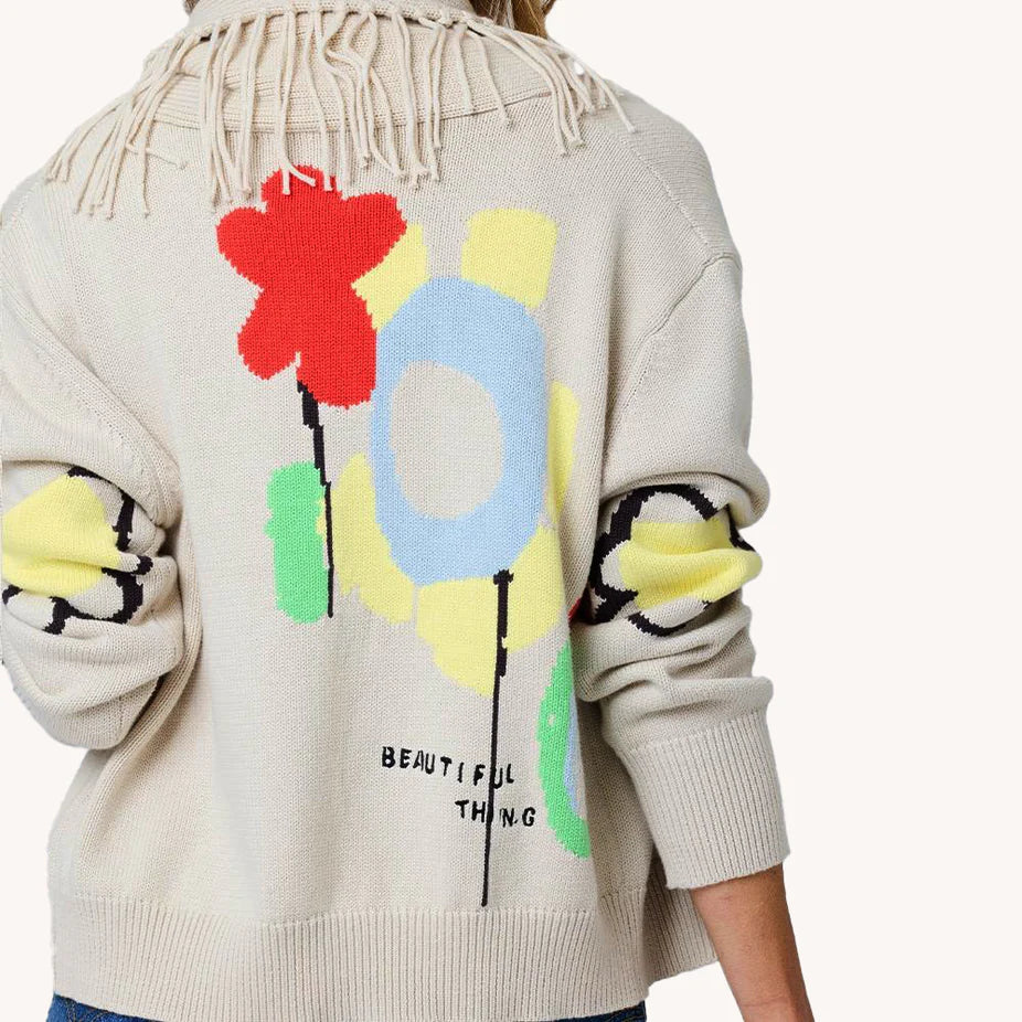 Fringe Shawl Collar Cardigan