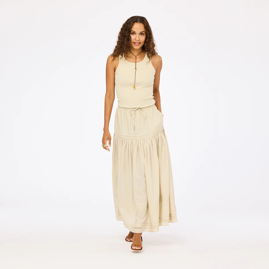 Vacance Pintuck Skirt Canyon