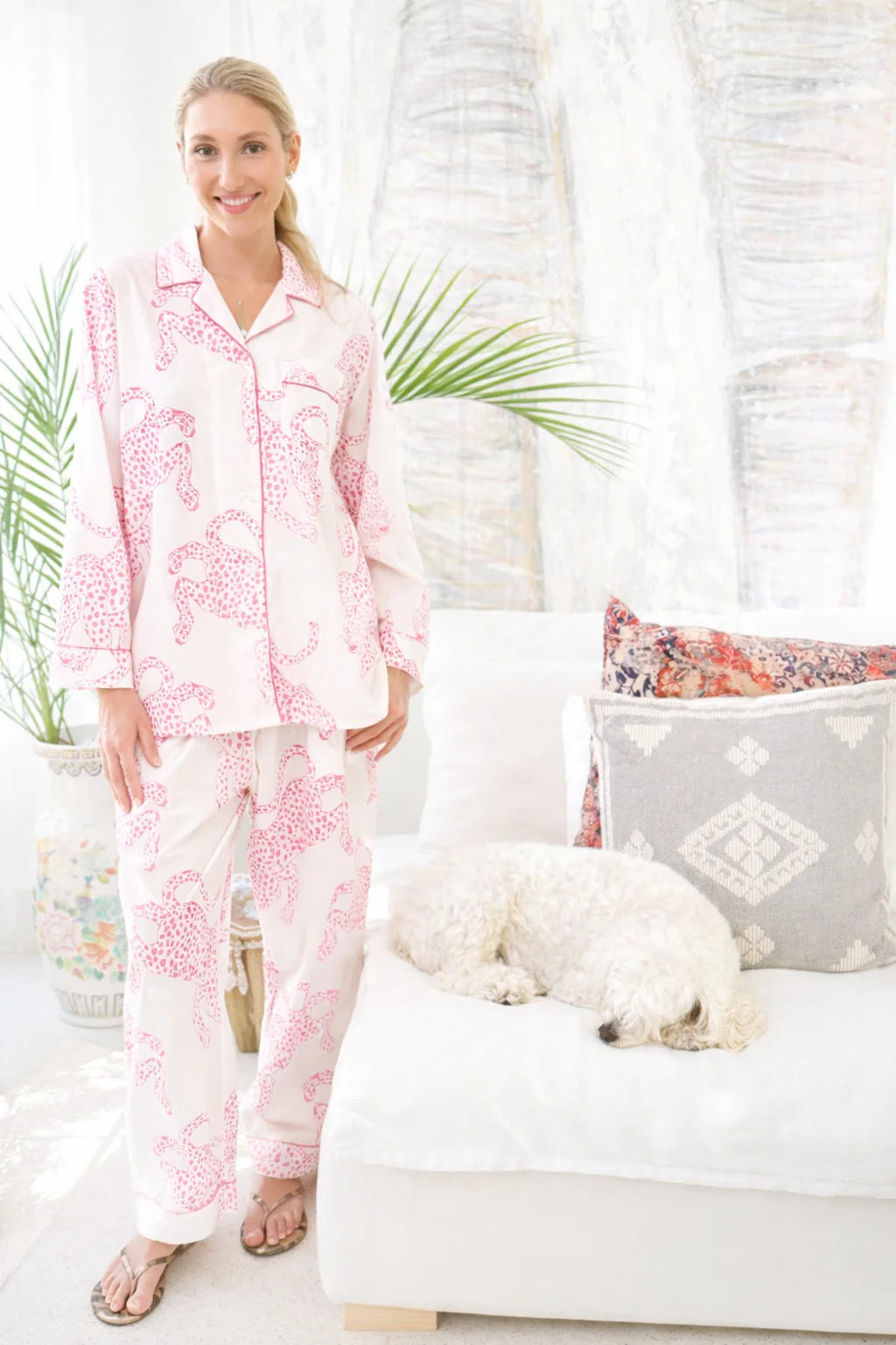 Pink Leopard Pant Set