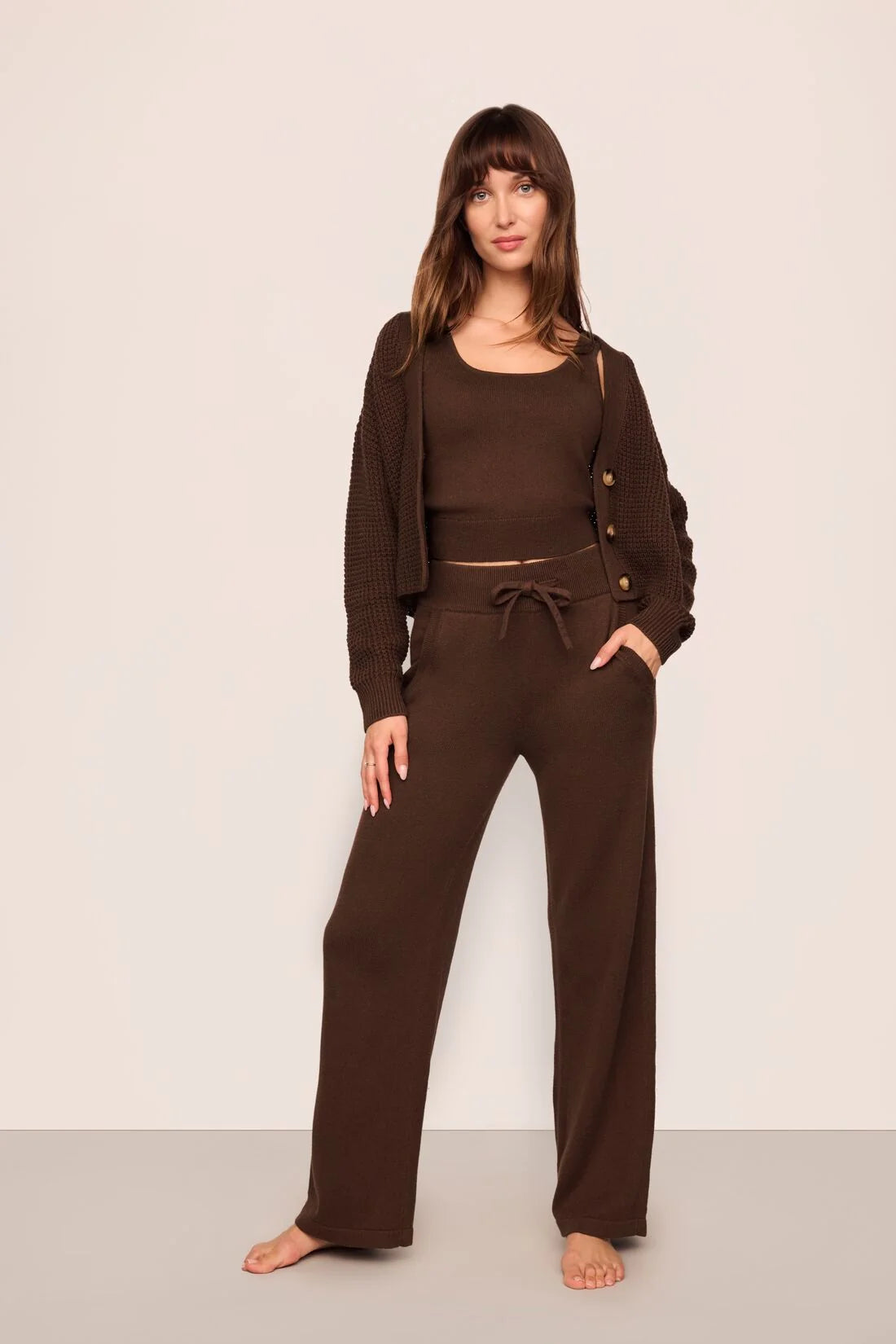 Cropped Cardi Sweater Chocolate
