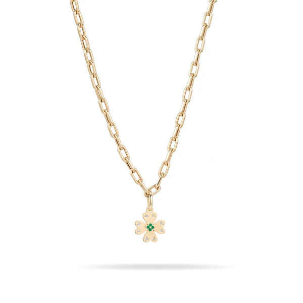 Emerald Diamond Clover Charm