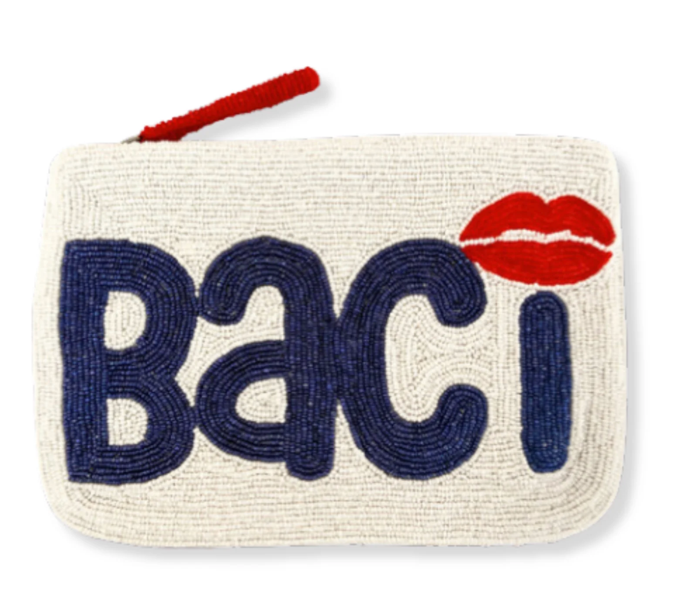 Baci White Beaded Purse