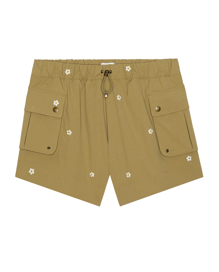 The Embroidered Cargo Short Khaki