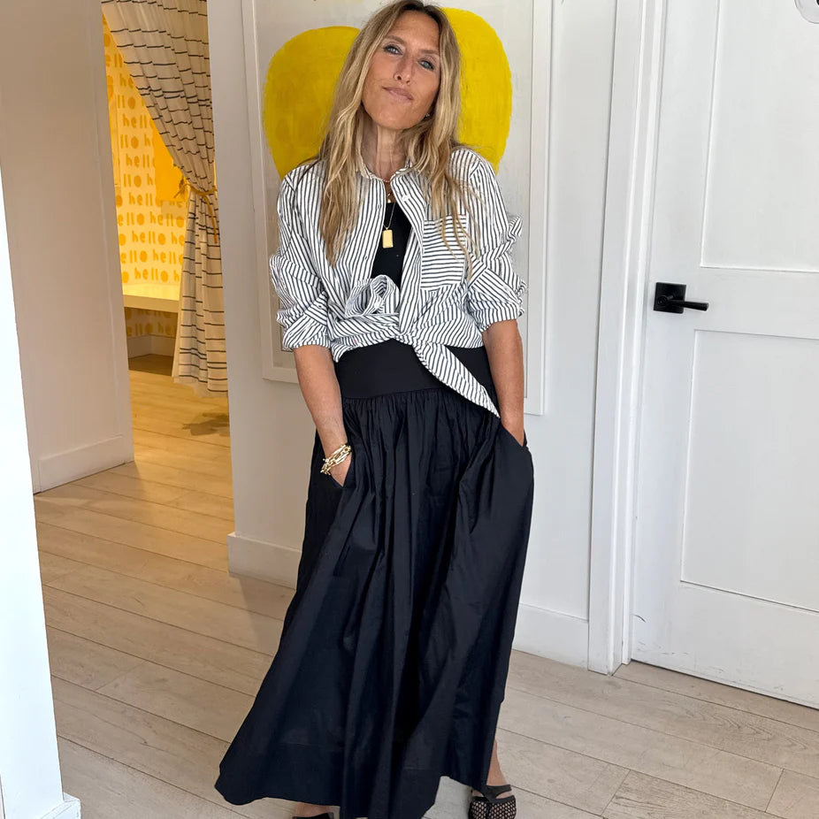 Mia Stripe Shirt White/Black