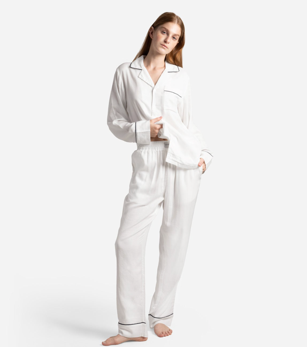Woven Cotton Long PJ Set