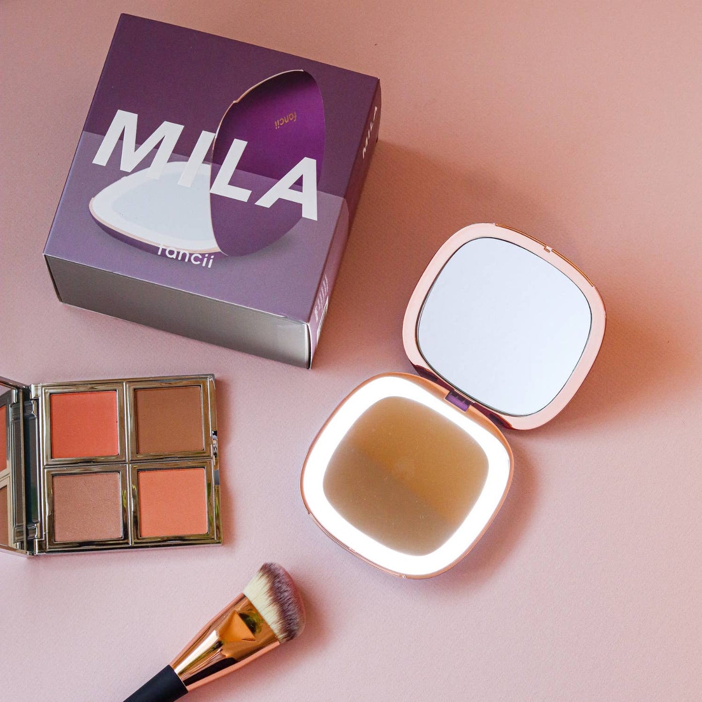 Mila Rechargeable Compact Mirror: Indigo Magic