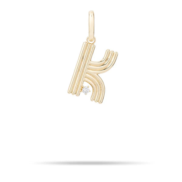 Groovy Diamond Initial "K"