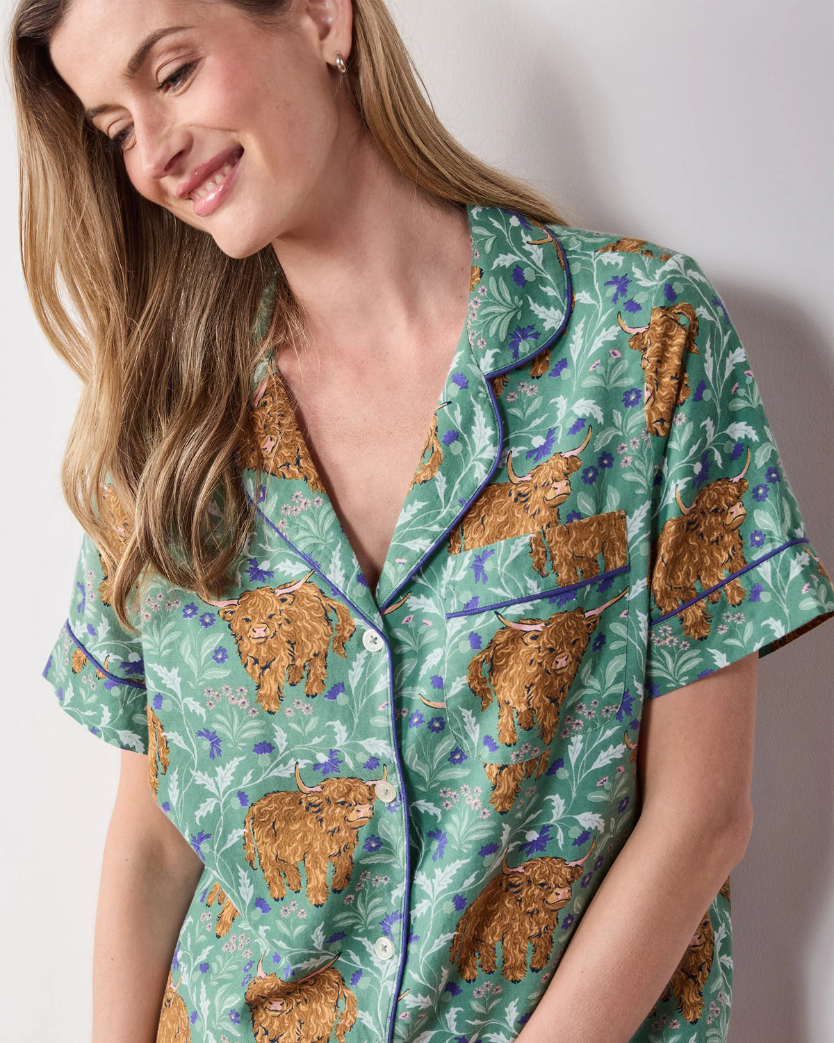Short PJ Set in Highlands Cow