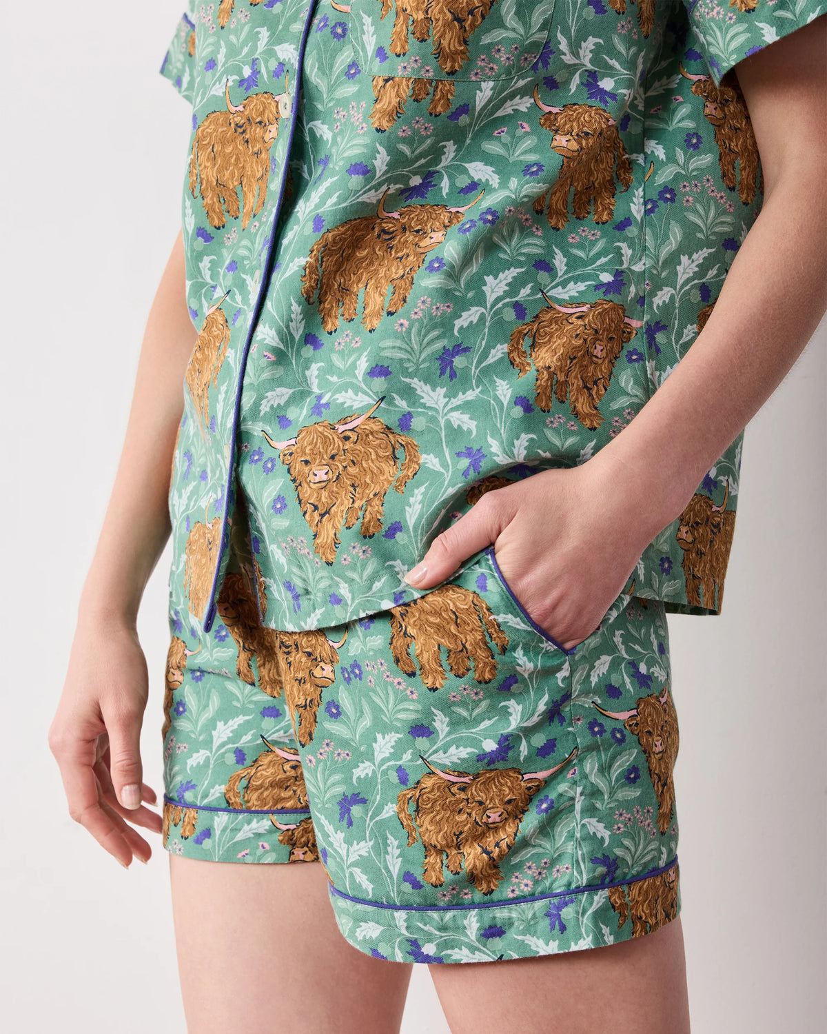 Short PJ Set in Highlands Cow