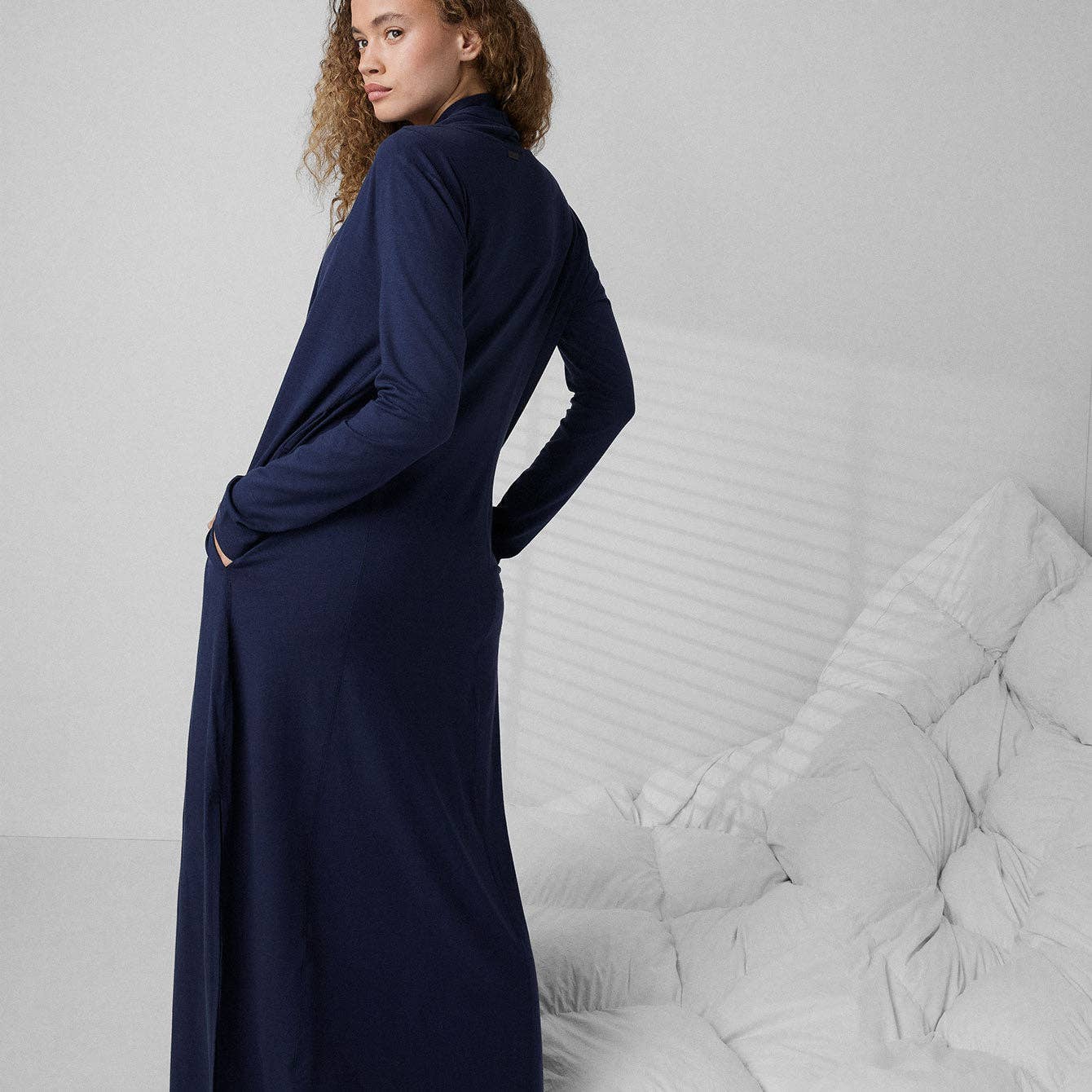 Slumberknit™ Maxi Robe: Deep Blue