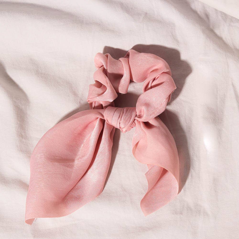 Satin Hair Scrunchie: Pink