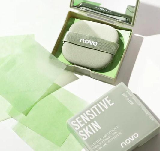 NOVO Sensitive Skin Blotting Paper with Mirror and Case