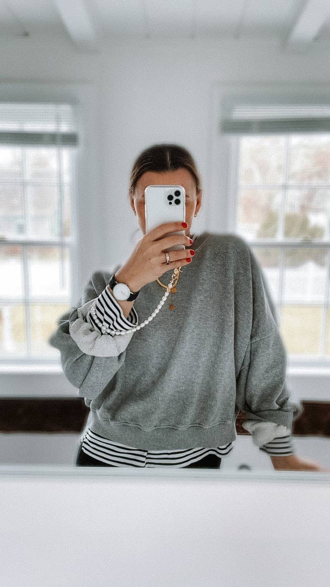 Pearl Phone Wristlet: Gold