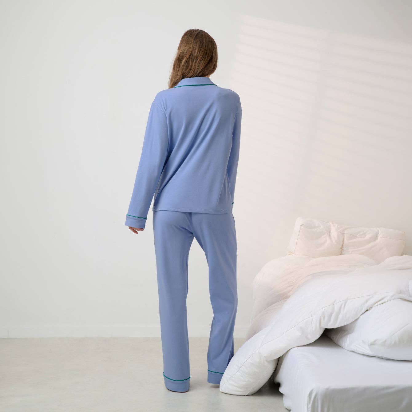 Button Down Pant Set: Bluebell S