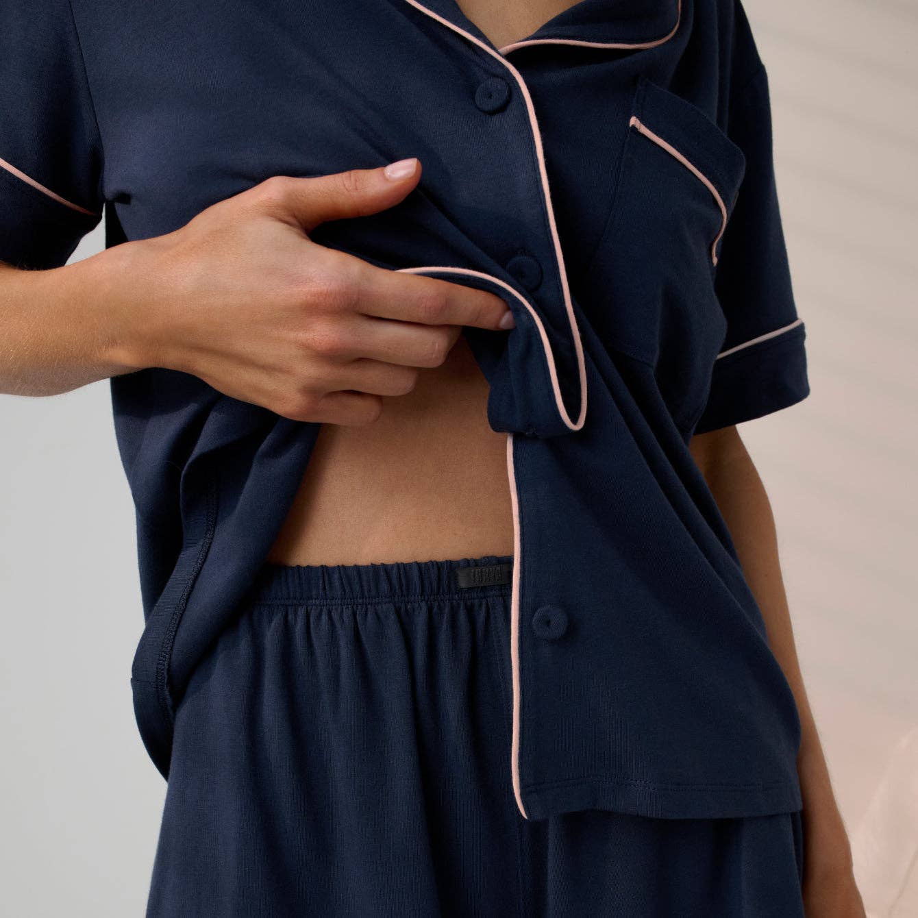 Short Sleeve Short Set: Deep Blue XS