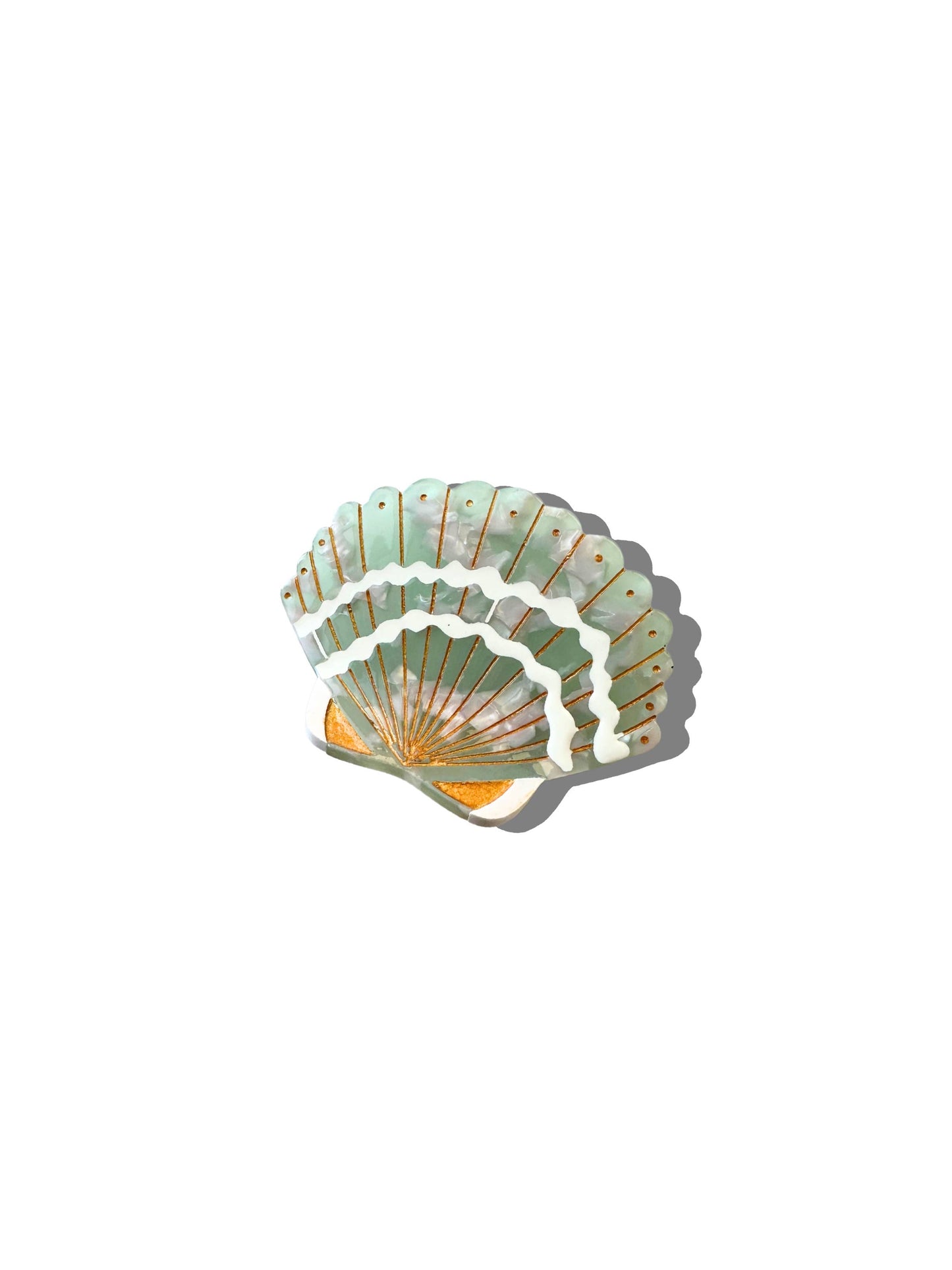 Hand-painted Seashell Claw Hair Clip | Eco-Friendly: Oyster Blue