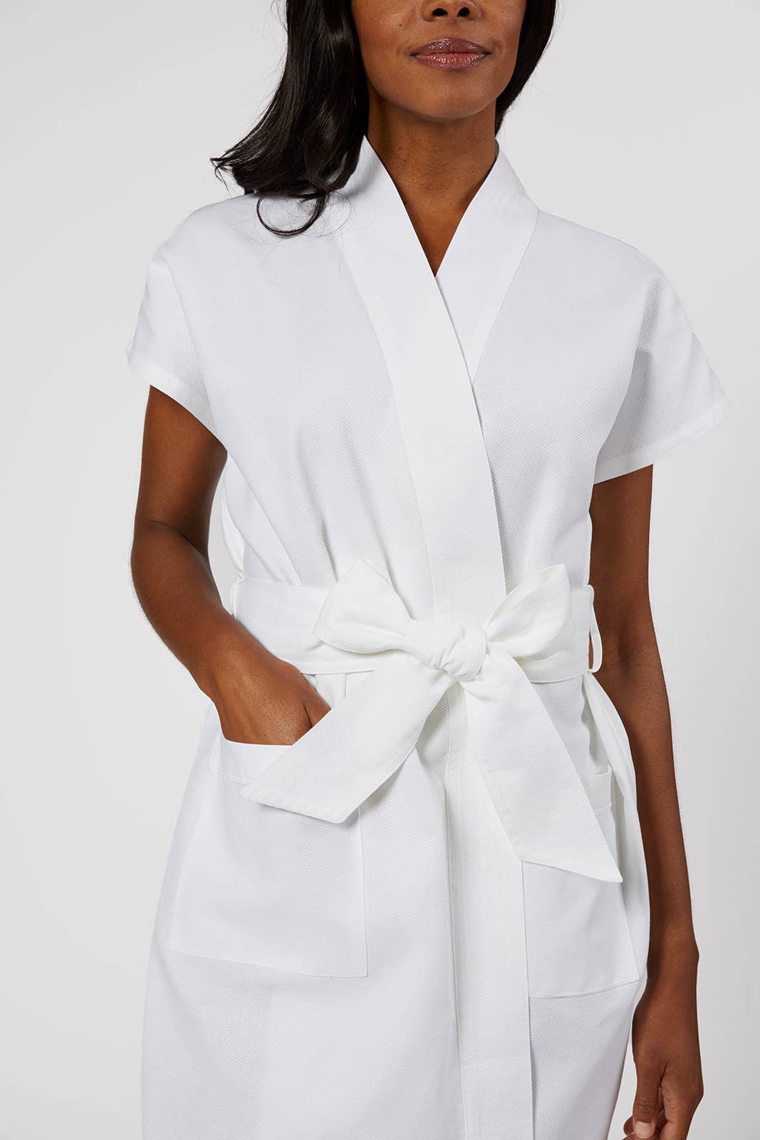 DINA COTTON ROBE: XS / White