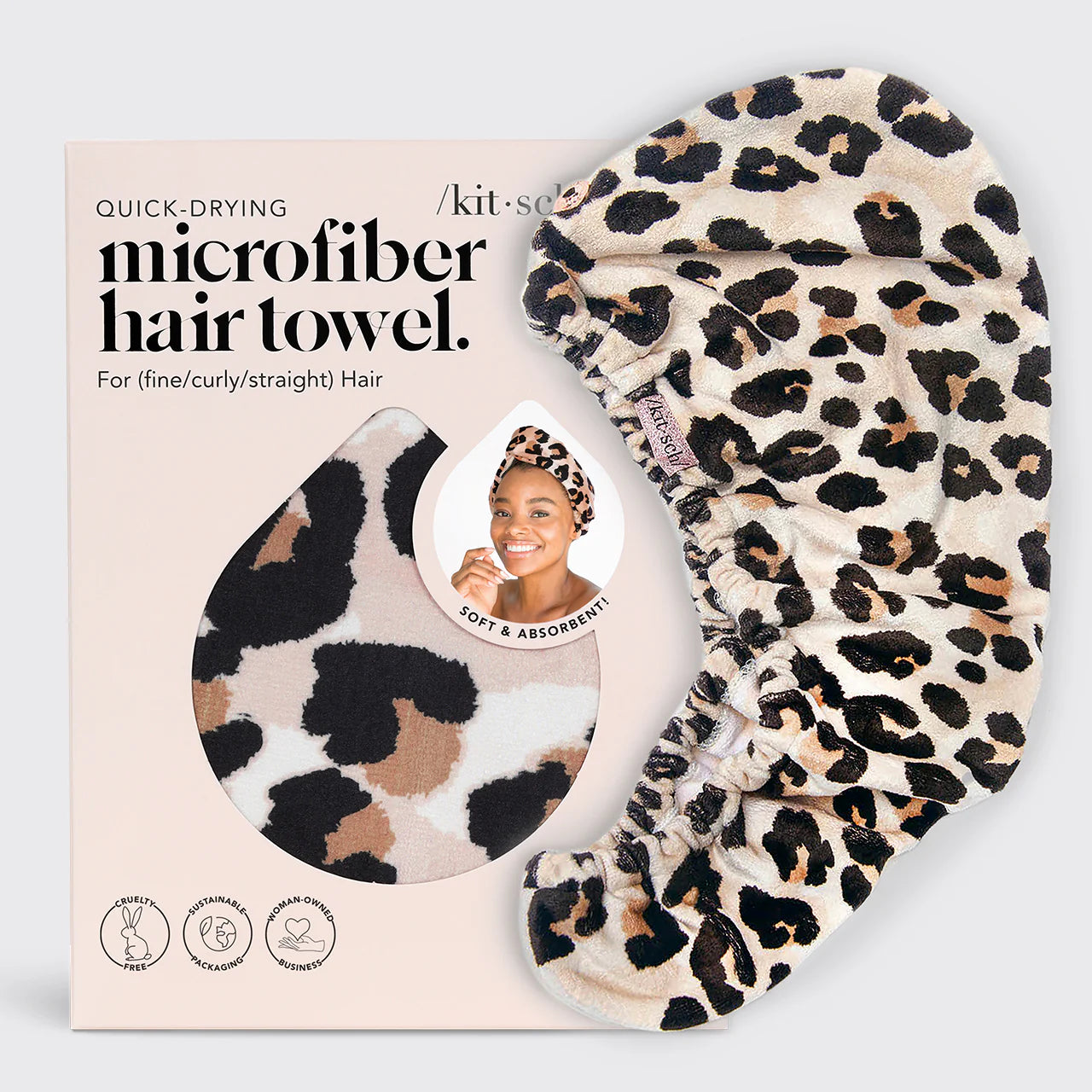Microfiber Hair Towel-Leopard