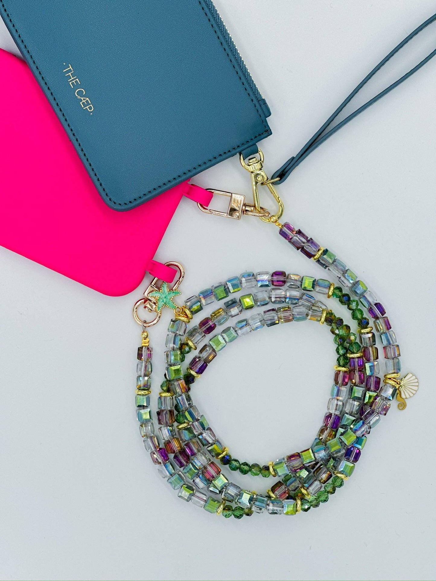 Ritz Teal Crossbody: Gold