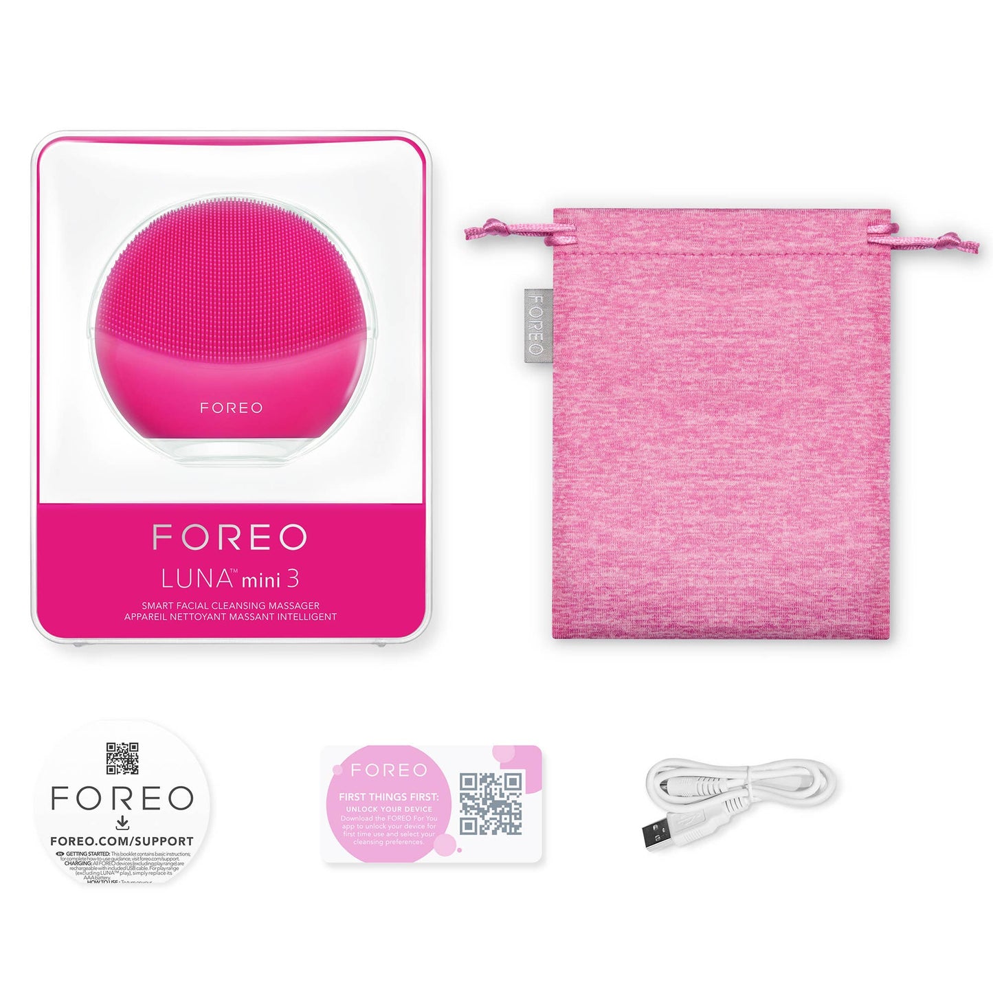 Cleansing Massager: Fuchsia