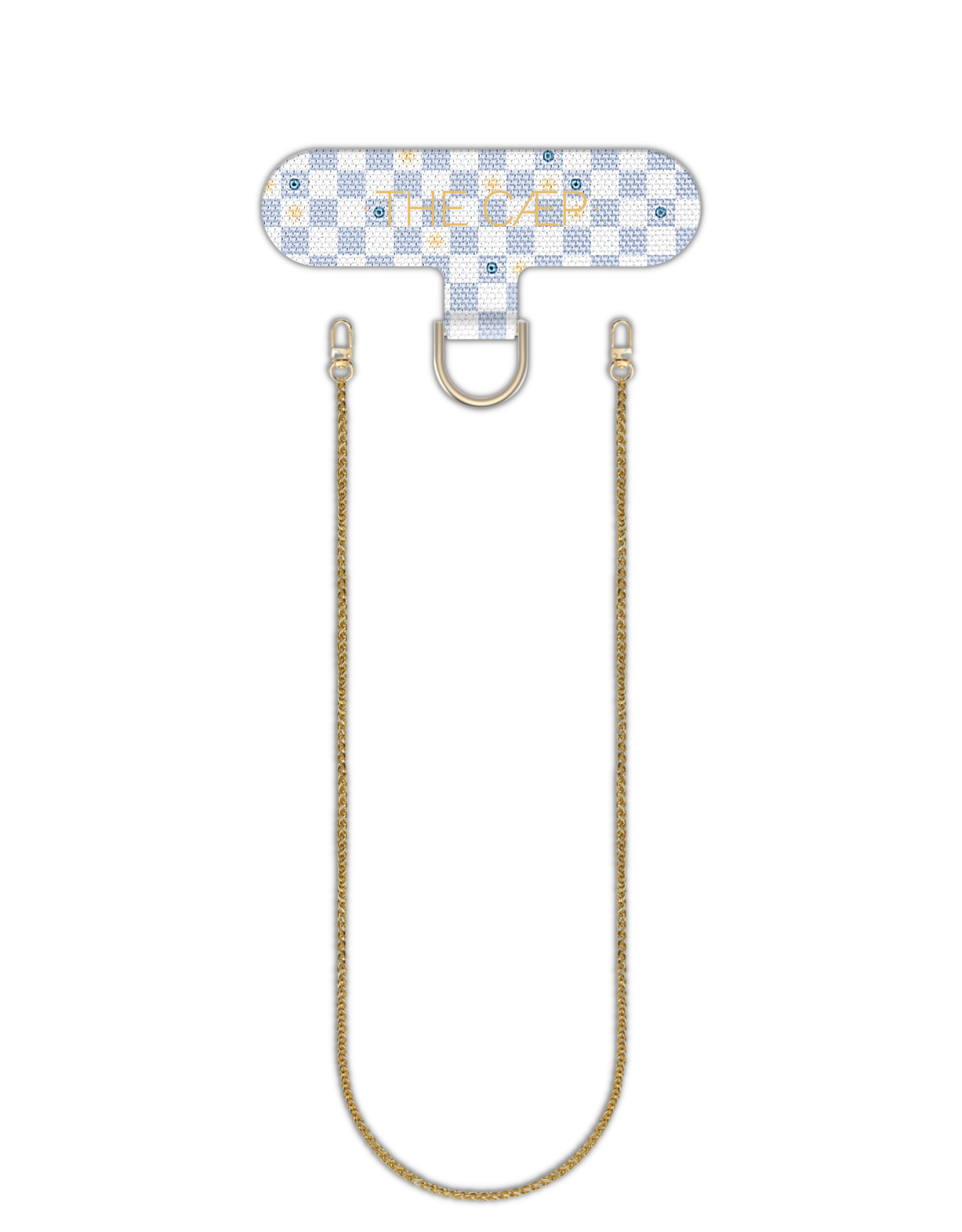 Universal Phone Hitch + Goldi Crossbody: Beige Checkered / Maxi 55 inches