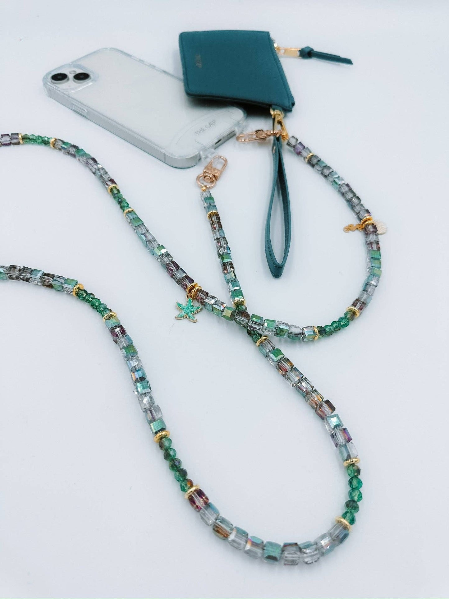 Ritz Teal Crossbody: Gold