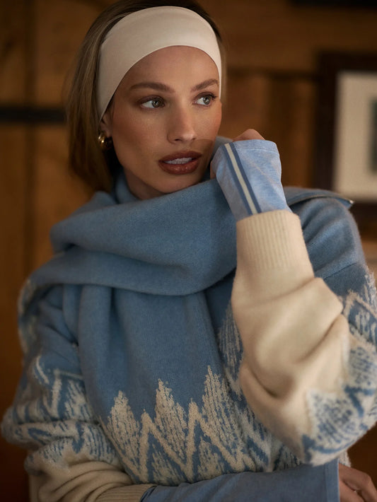 Hedda Fairisle Half Zip-Blue