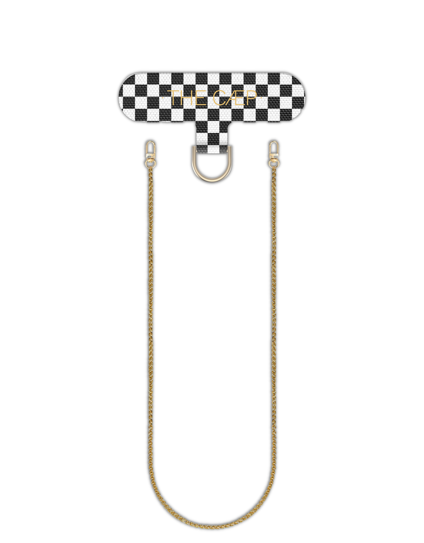 Universal Phone Hitch + Goldi Crossbody: Beige Checkered / Maxi 55 inches