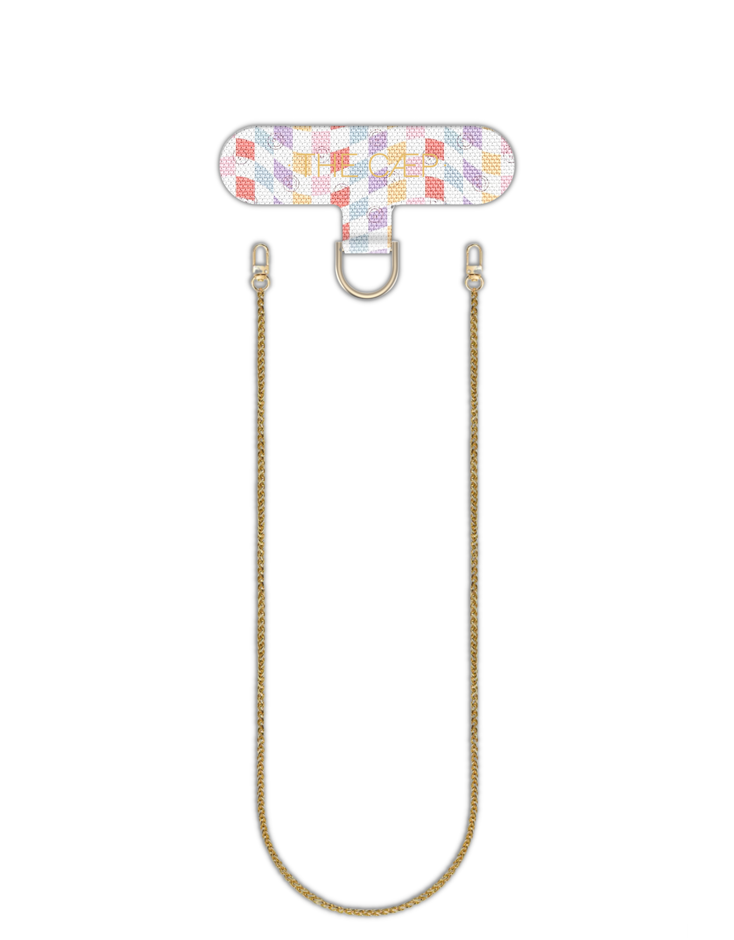 Universal Phone Hitch + Goldi Crossbody: Beige Checkered / Maxi 55 inches