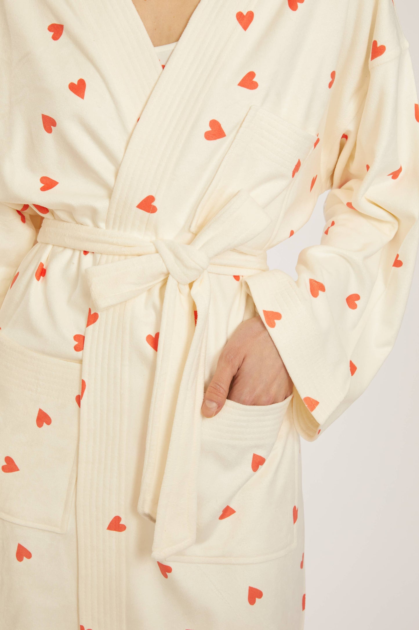 Je T'aime  Heart Print Long Robe