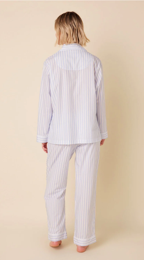 Blue Stripe Long Sleeved Pima