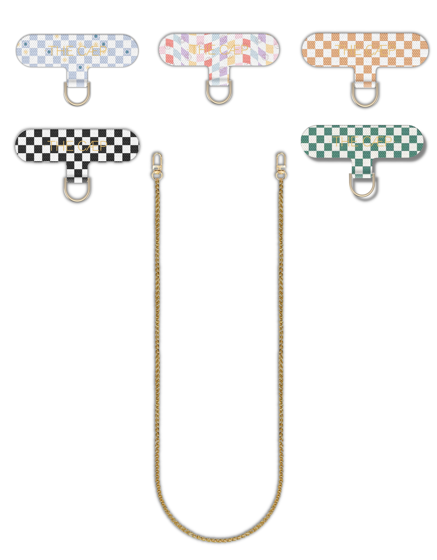 Universal Phone Hitch + Goldi Crossbody: Beige Checkered / Maxi 55 inches