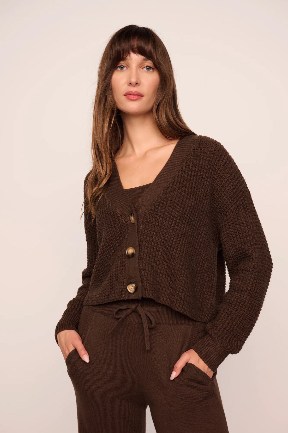 Cropped Cardi Sweater Chocolate