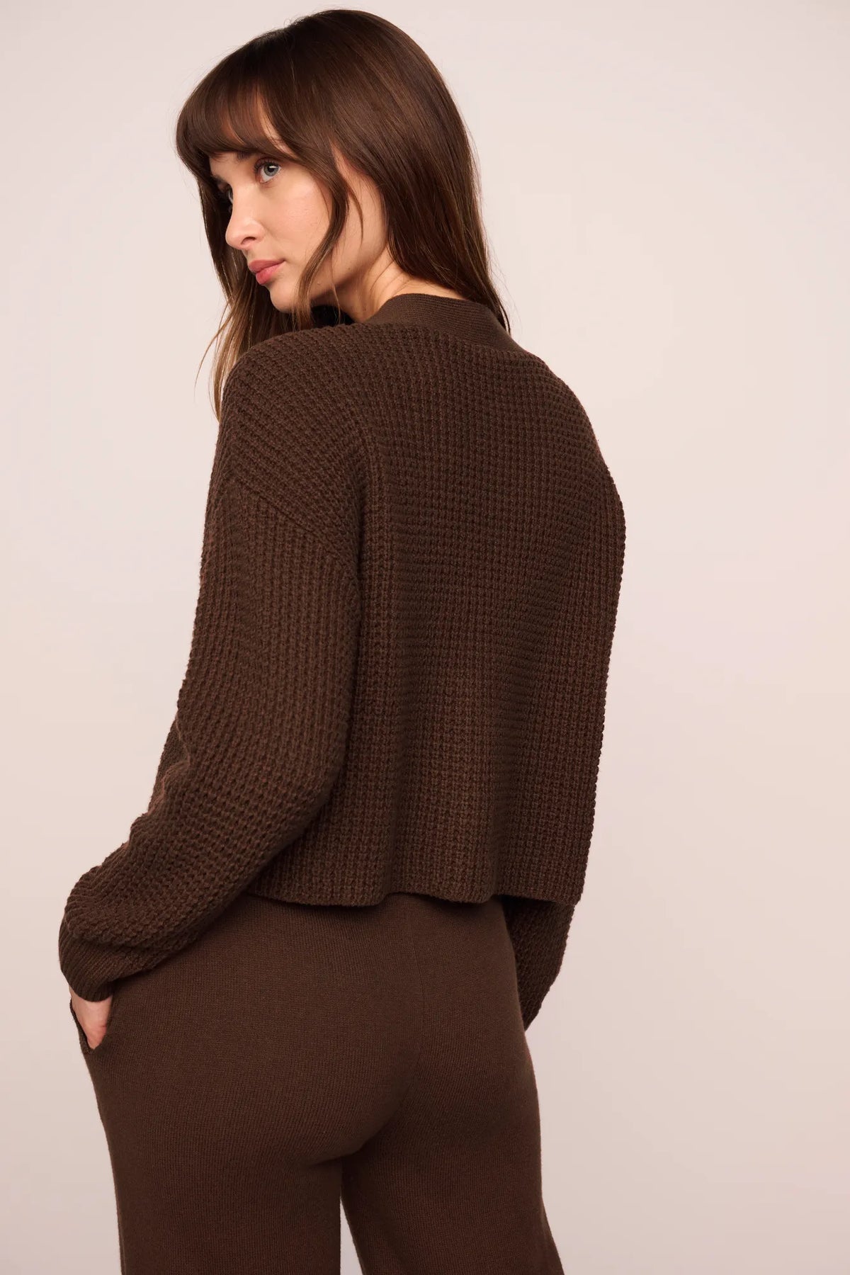 Cropped Cardi Sweater Chocolate