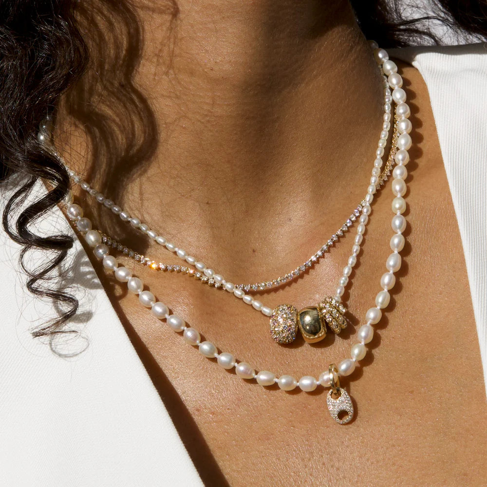 Tiny Seed Pearl Necklace 16"