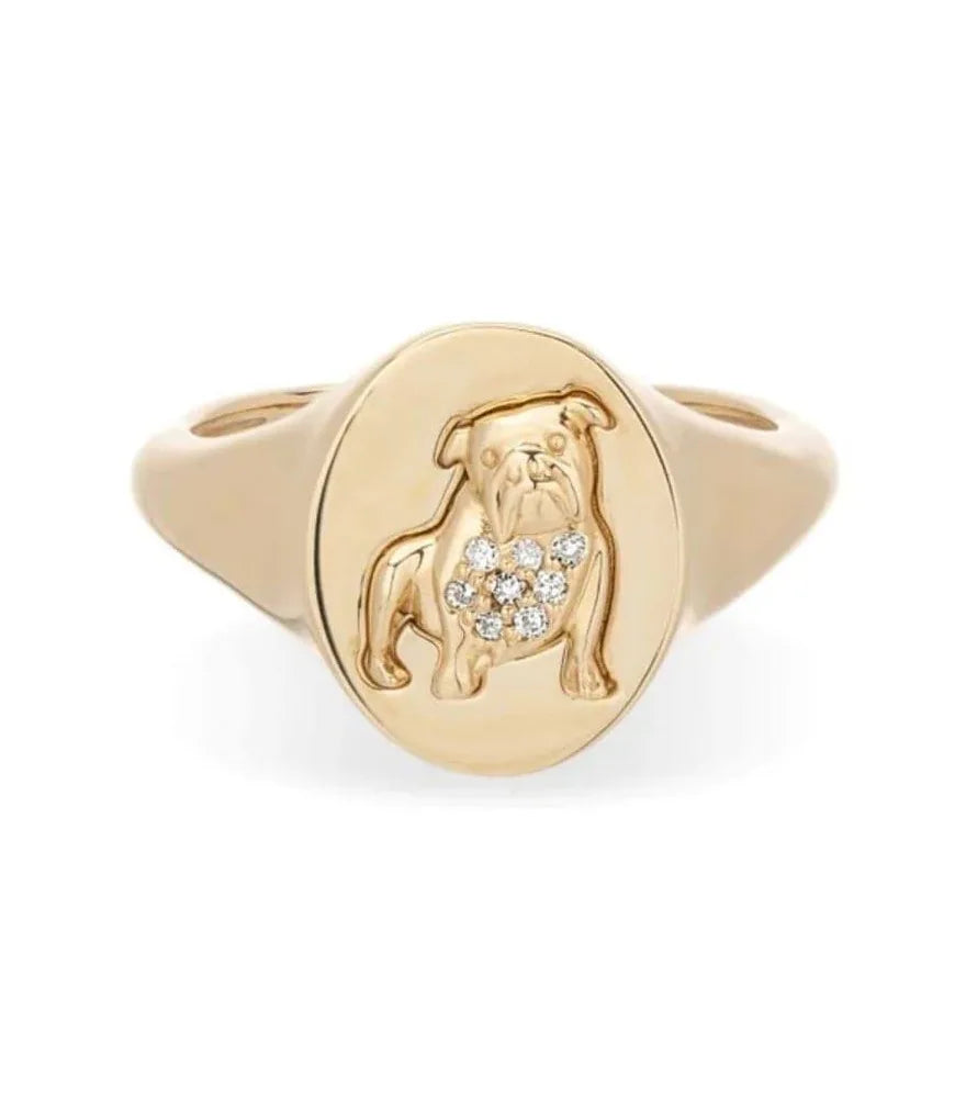 Bulldog Signet Ring