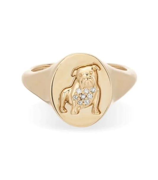 Bulldog Signet Ring