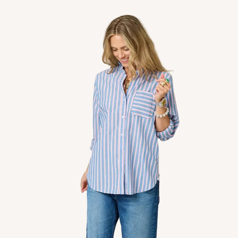Mia Ruffle Stripe Shirt