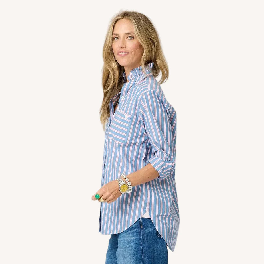 Mia Ruffle Stripe Shirt