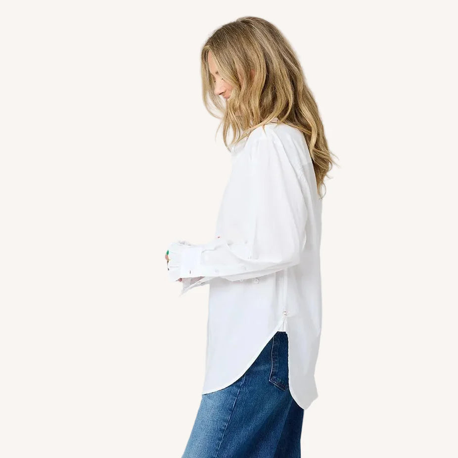 Mia Ruffle Shirt White