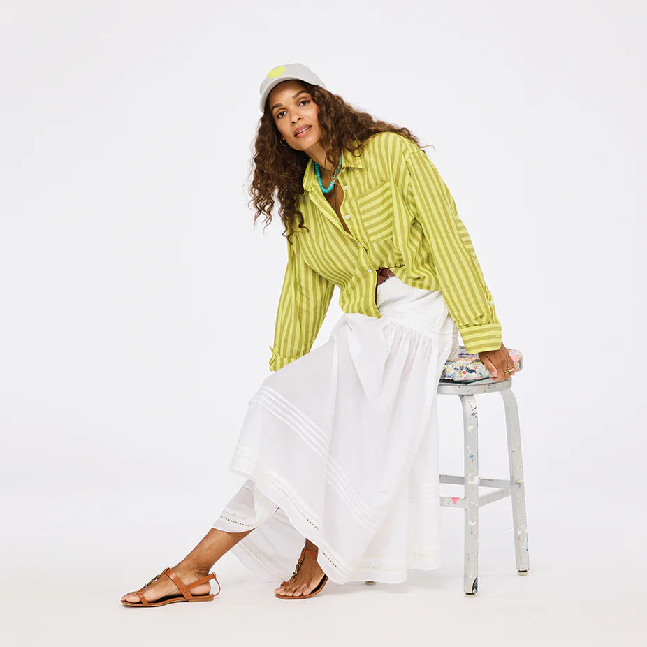 Tia Faded Stripe Shirt Cactus/Green