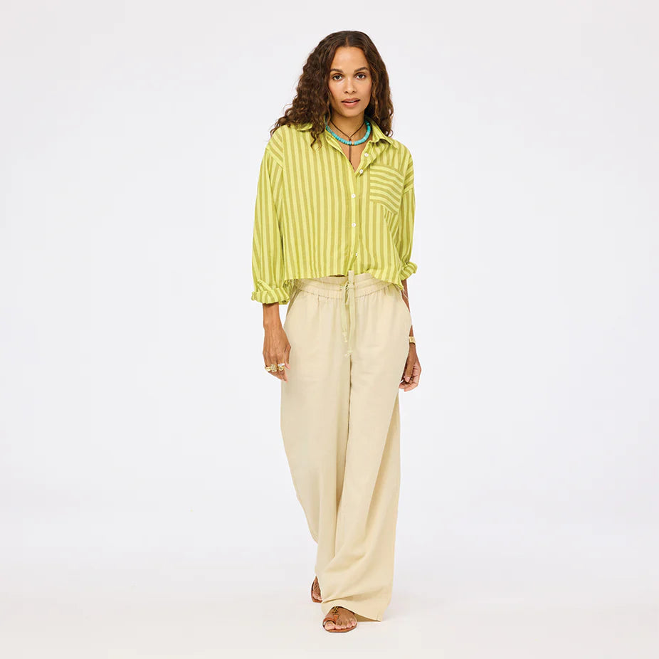 Tia Faded Stripe Shirt Cactus/Green