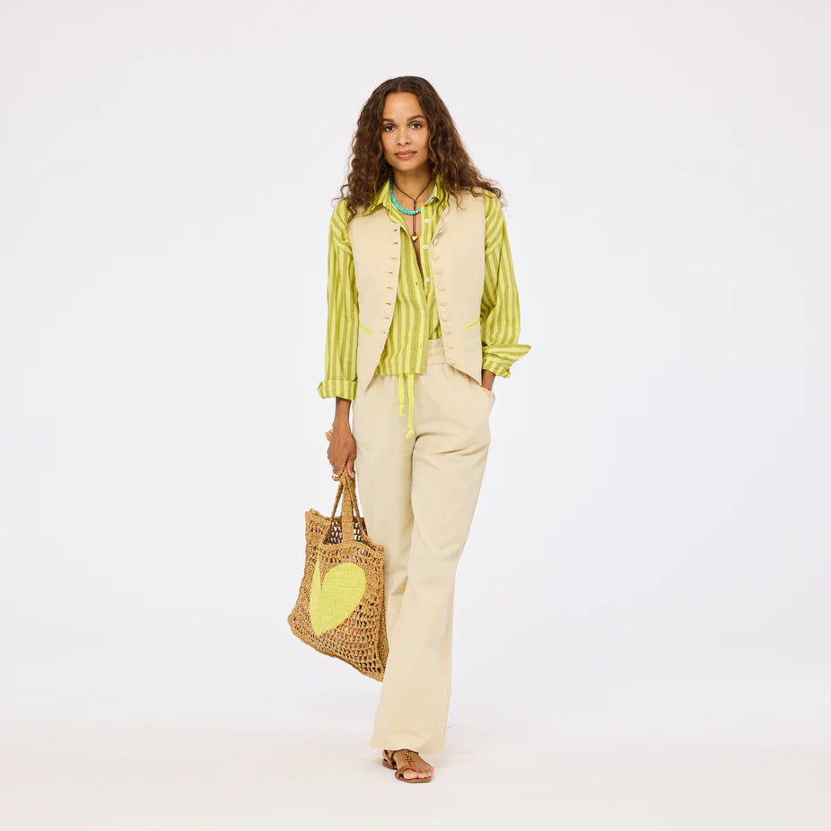 Tia Faded Stripe Shirt Cactus/Green