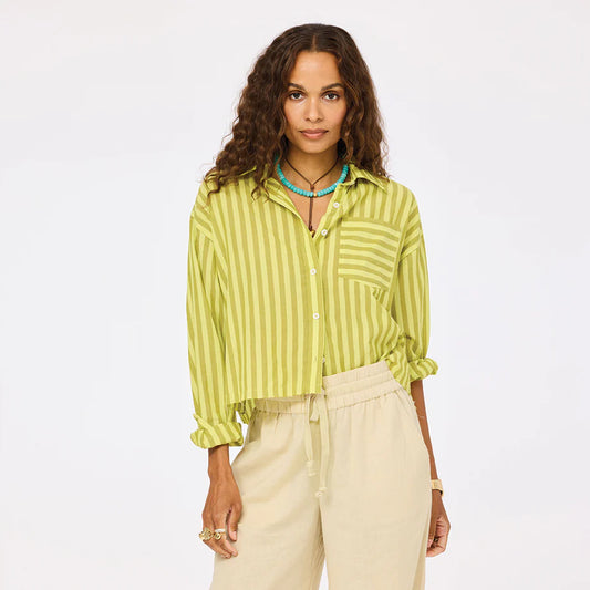 Tia Faded Stripe Shirt Cactus/Green
