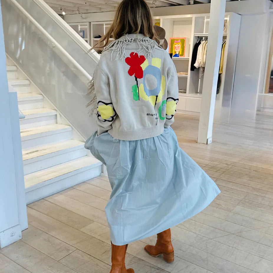 Fringe Shawl Collar Cardigan