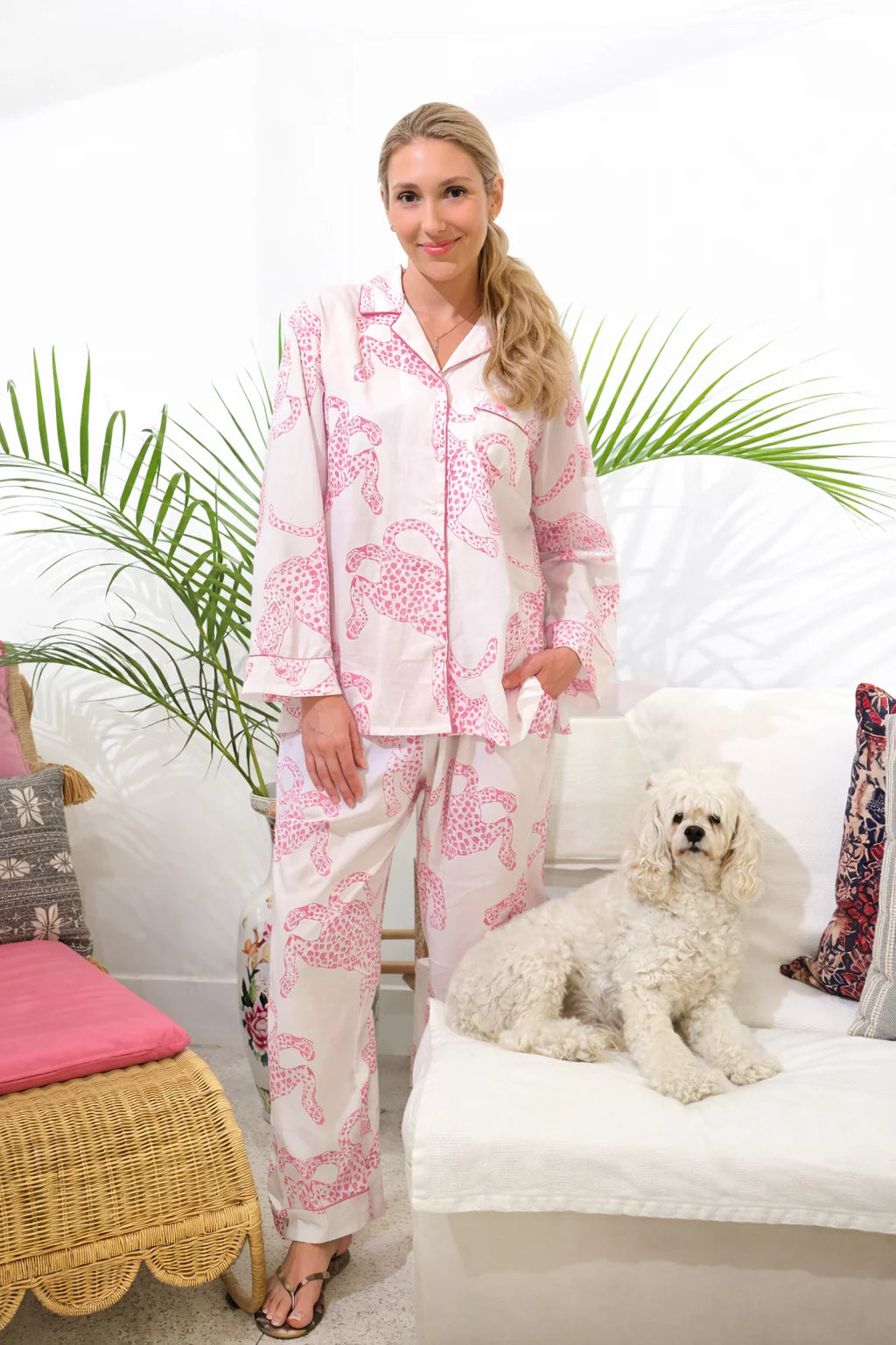 Pink Leopard Pant Set