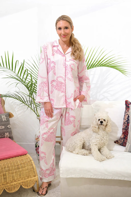 Pink Leopard Pant Set