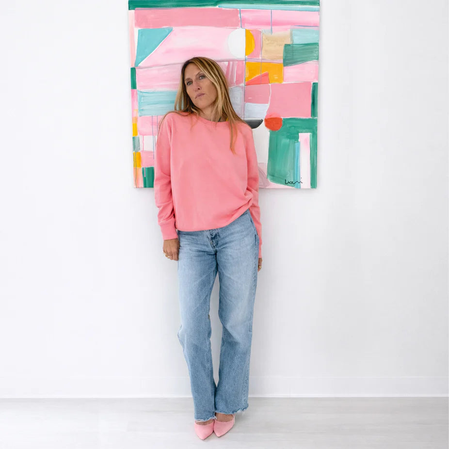 EX BF Patch Sweatshirt Palm Pink